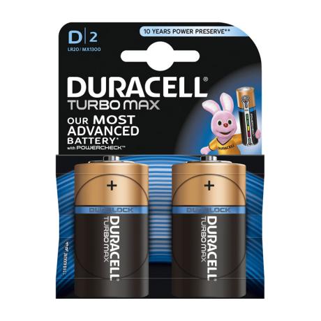 Алкалиновая батарейка Бочонок DURACELL D 1.5V TURBO MAX